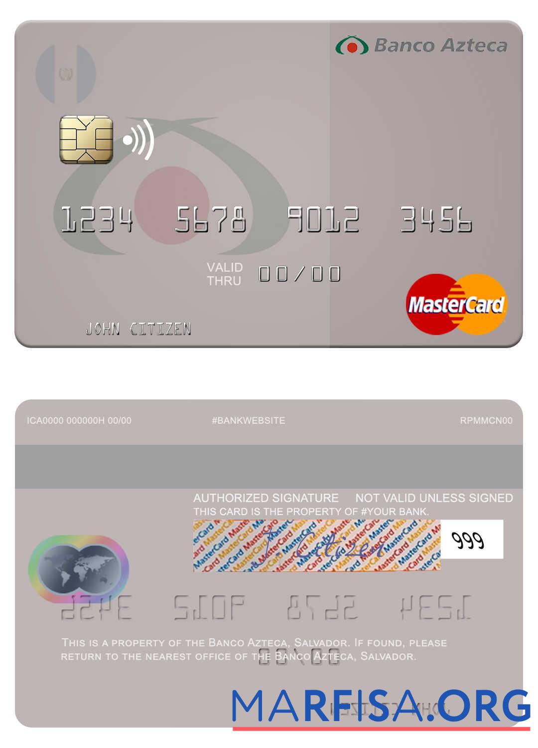 Downloadable Salvador Banco Azteca mastercard download for verification